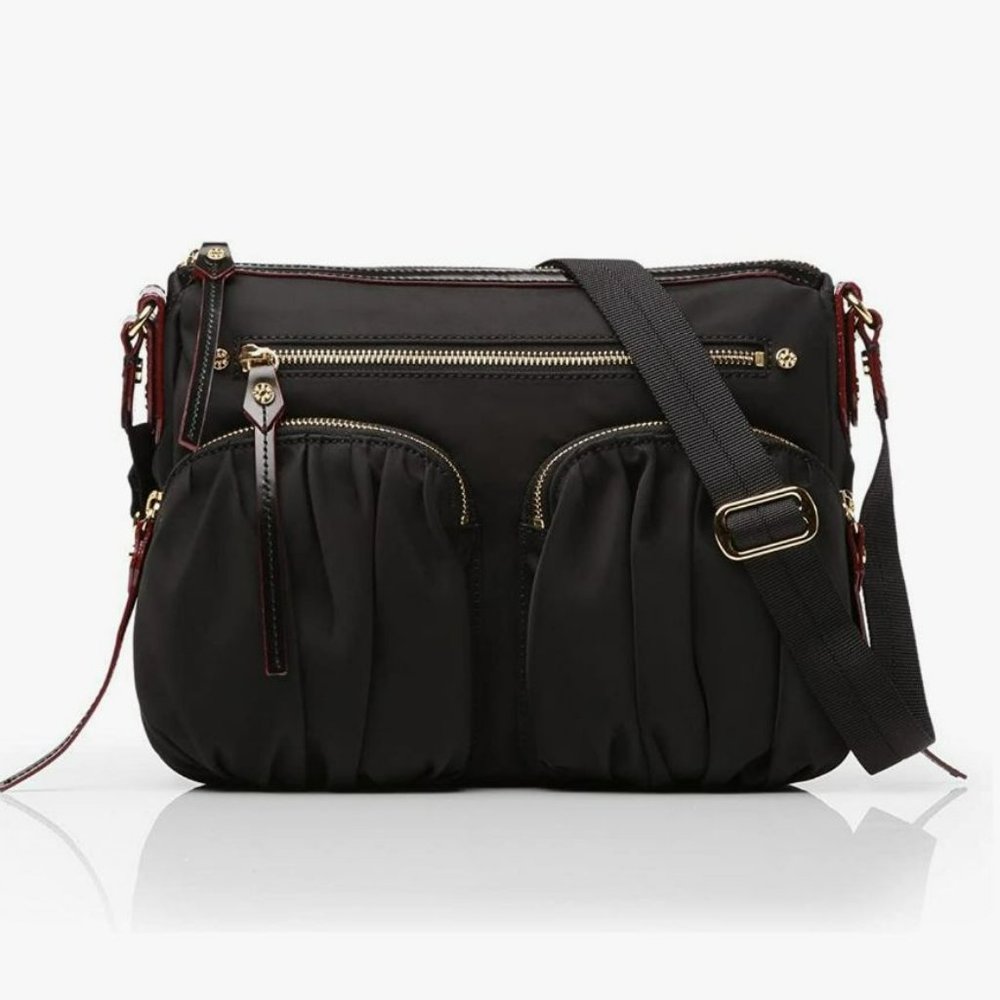 MZ Wallace Paige Crossbody Black Bedford Crossbody, gold hardware, LIKE NEW